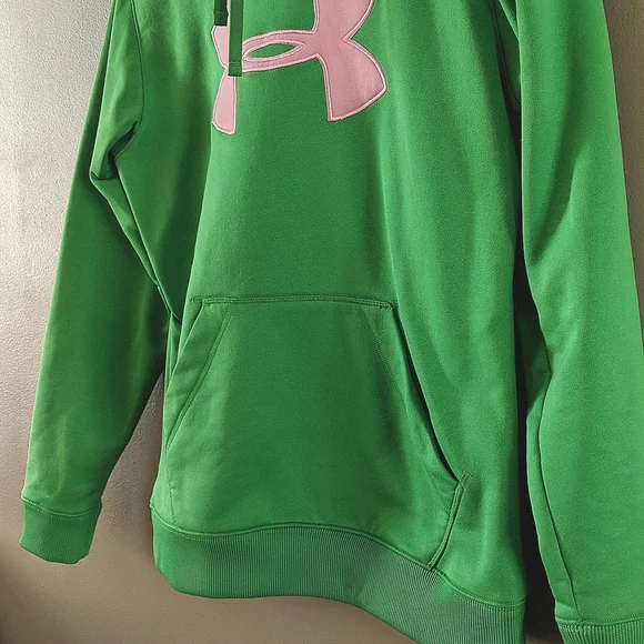 EUC Under Armour Green and Pink hooded sweatshirt - Picture 6 of 11